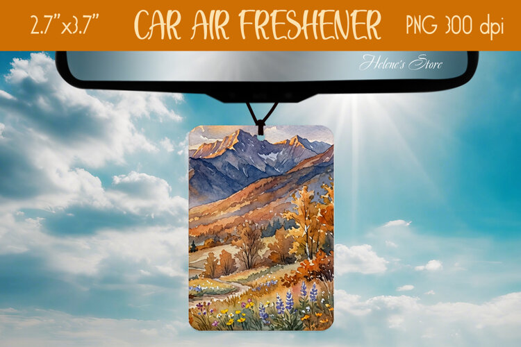 Autumn Mountains Air Freshener Car sublimation design png example image 1