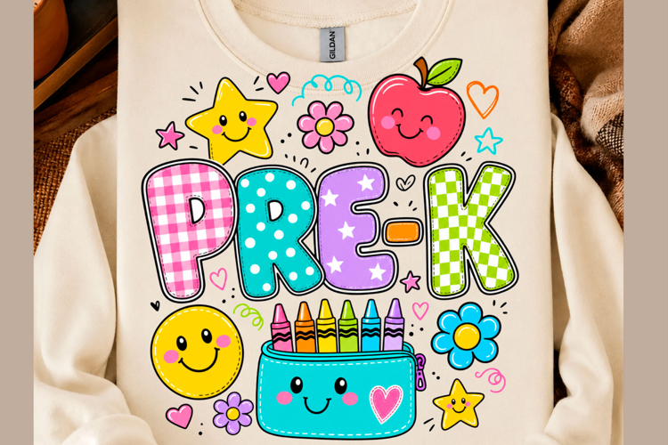 Pre-K Colorful School Crayon PNG