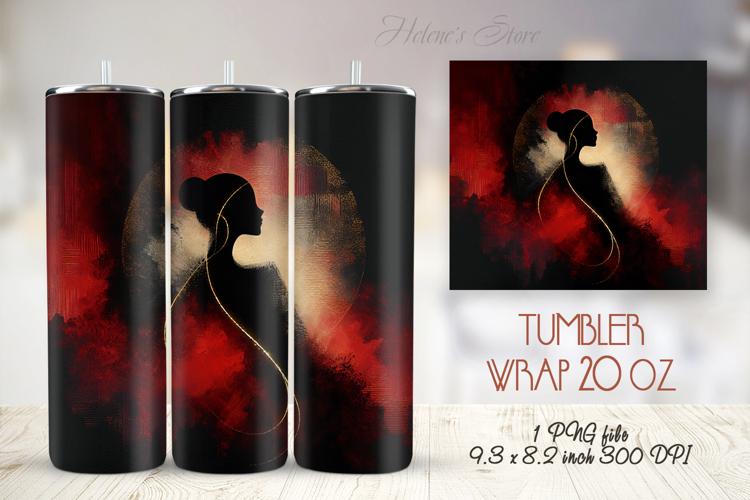 Abstract texture portraiture straight tumbler 20oz wrap png example image 1