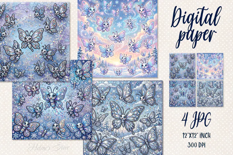 Whimsical flowers digital papers jpeg |Floral Scrap booking