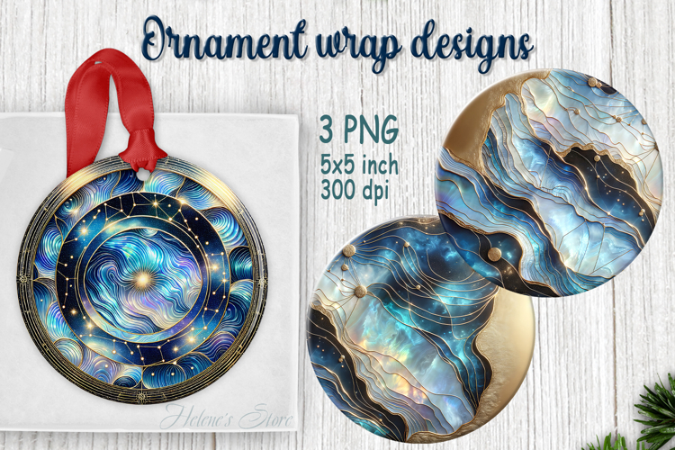 Fantasy cosmos round ornament sublimation designs PNG