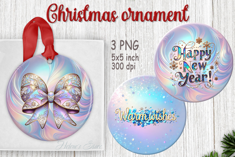 Purple Merry Christmas ornament sublimation designs PNG