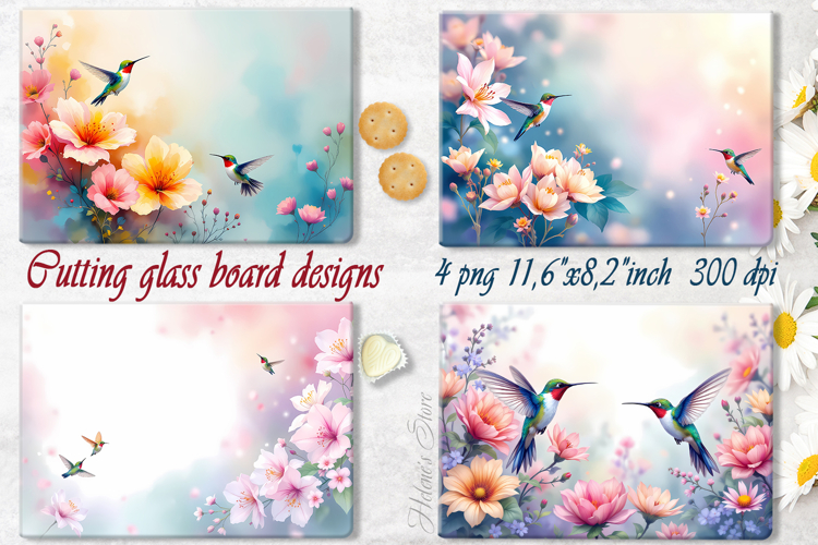 Hummingbird cutting board sublimation designs| Tropical bird