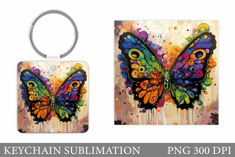Butterfly Keychain Design. Butterfly Keychain Sublimation