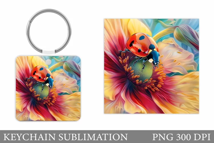 Ladybug Keychain Design. Ladybug Keychain Sublimation