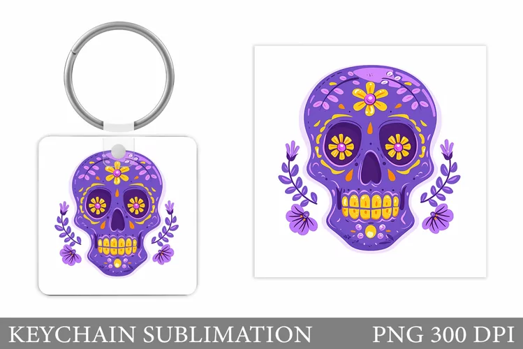 Skull Halloween Keychain. Skull Sublimation