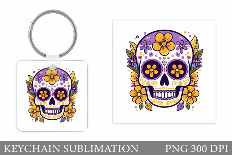 Skull Keychain Design. Skull Halloween Keychain