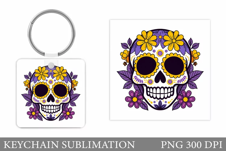 Skull Halloween Keychain. Skull Keychain Design