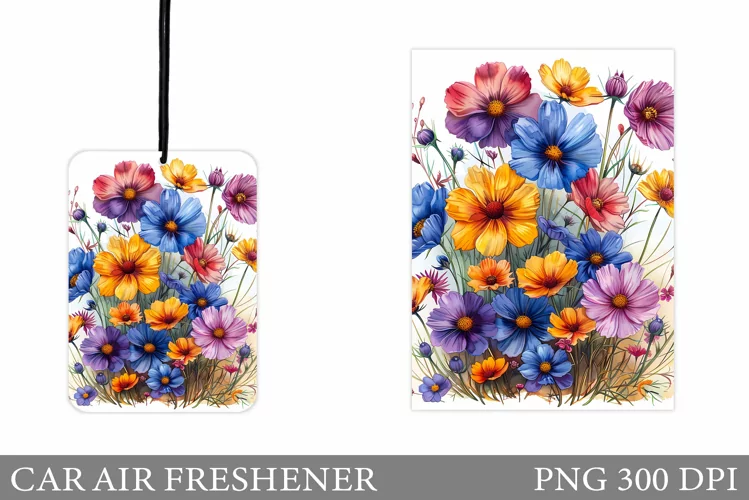 Floral Car Air Freshener. Flowers Car Air Freshener Design
