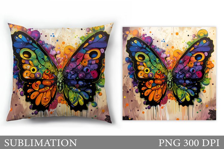 Butterfly Pillow Sublimation. Butterfly Sublimation example image 1