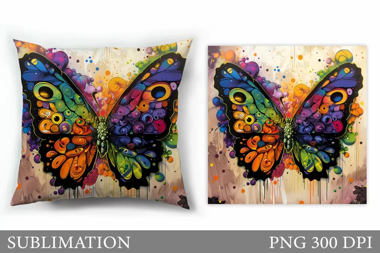 Butterfly Pillow Sublimation. Butterfly Sublimation