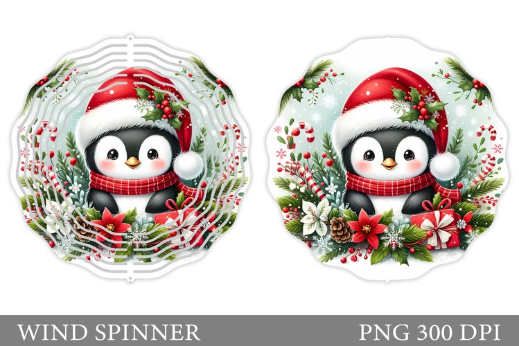Christmas Penguin Wind Spinner. Christmas Wind Spinner example image 1