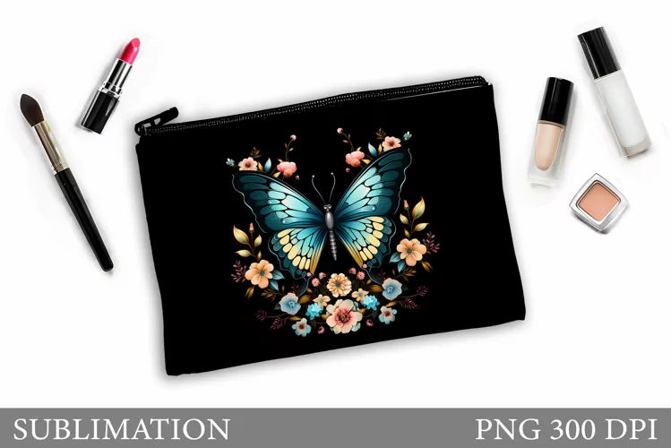 Butterfly Makeup Bag Design. Butterflly Sublimation