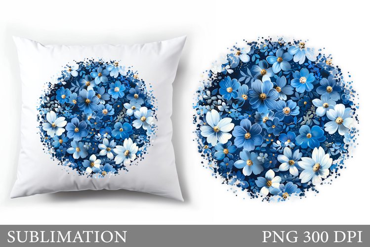 Floral Sublimation. Flowers Pillow Sublimation example image 1