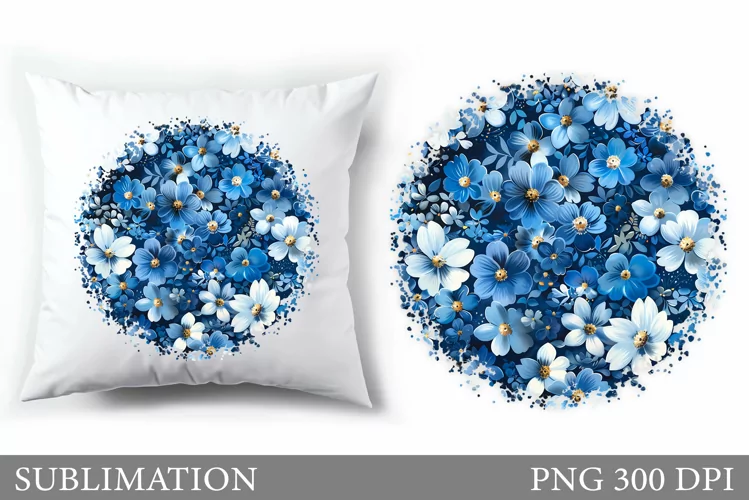Floral Sublimation. Flowers Pillow Sublimation