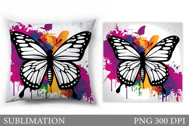 Butterfly Pillow Sublimation. Butterfly Sublimation example image 1