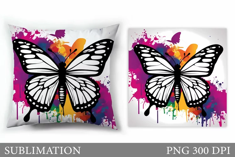 Butterfly Pillow Sublimation. Butterfly Sublimation