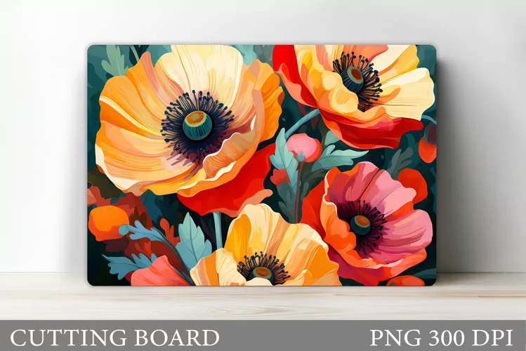 Flowers Cutting Board. Floral Cutting Board Design