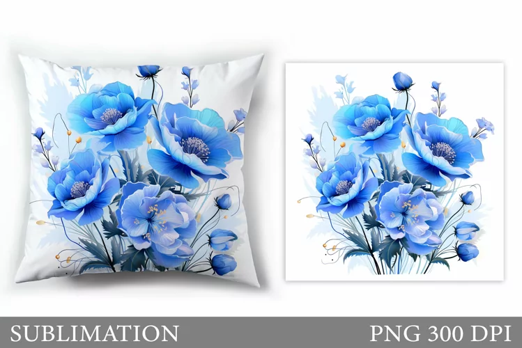 Flowers Sublimation. Wildflowers Pillow Sublimation