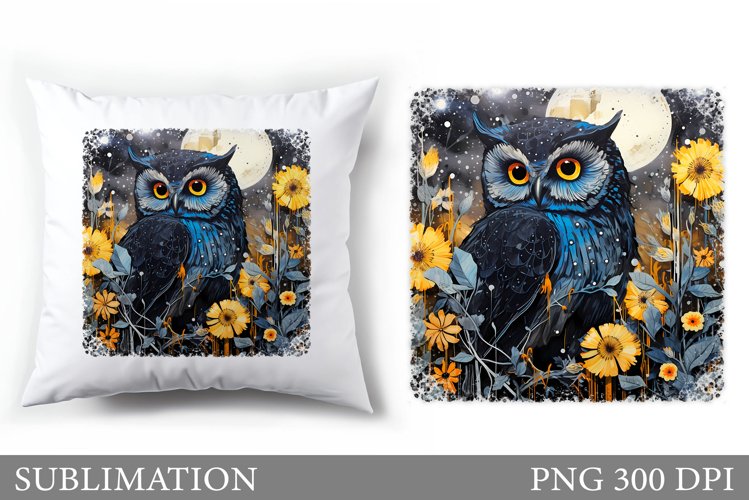 Owl Pillow Sublimation. Owl Sublimation example image 1