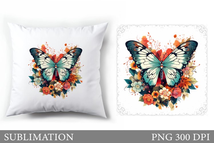 Butterfly Pillow Sublimation. Butterfly Sublimation