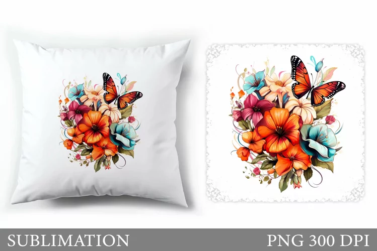 Butterfly Pillow Sublimation. Butterfly Sublimation