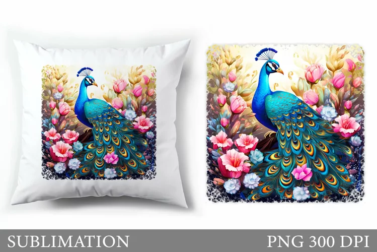 Peacock Sublimation. Peacock Pillow Sublimation