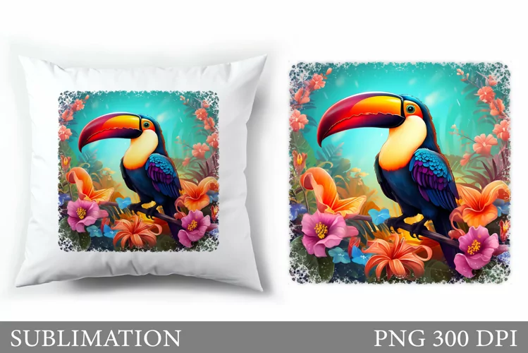 Toucan Pillow Design. Toucan Sublimation