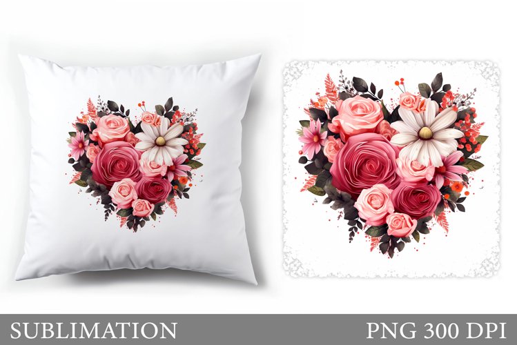 Floral Sublimation. Flowers Pillow Sublimation