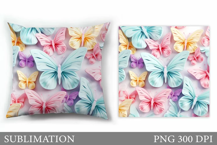 Butterfly Pillow Sublimation. Butterflies Sublimation