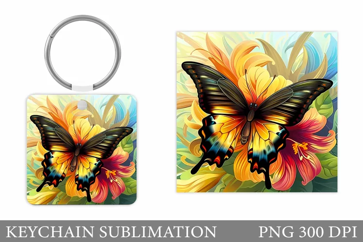 Butterfly Keychain Design. Butterfly Keychain Sublimation