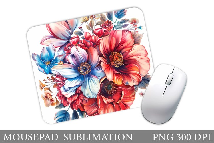 Floral Mouse Pad Sublimation. Flowers Mouse Pad Design
