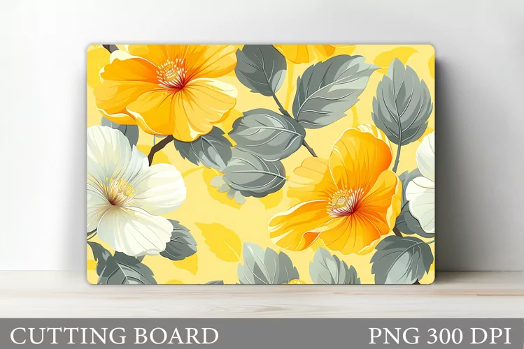 Flowers Cutting Board. Kitchen Cutting Board Sublimation