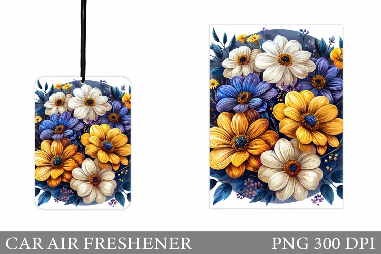 Flowers Car Air Freshener. Car Air Freshener Sublimation