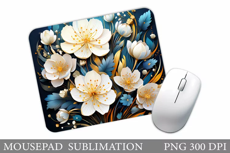 Flowers Mouse Pad Sublimation. Floral Mouse Pad Design