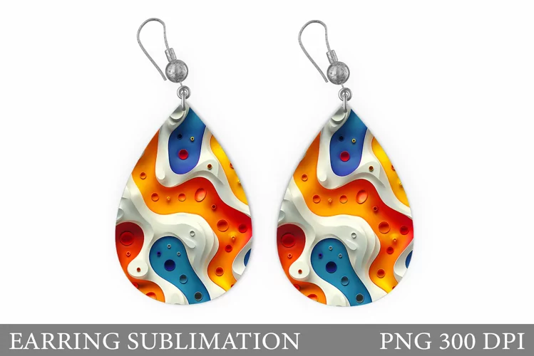 Abstract Teardrop Earring. Abstract Earring Sublimation