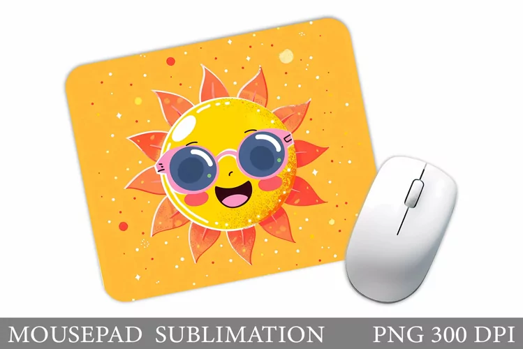 Positive Sun Mouse Pad Design. Cute Sun Sublimation