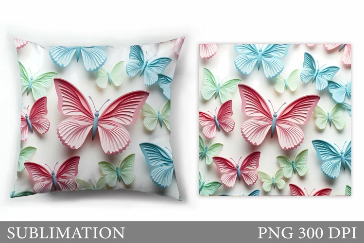 Butterflies Pillow Sublimation. Butterfly Sublimation