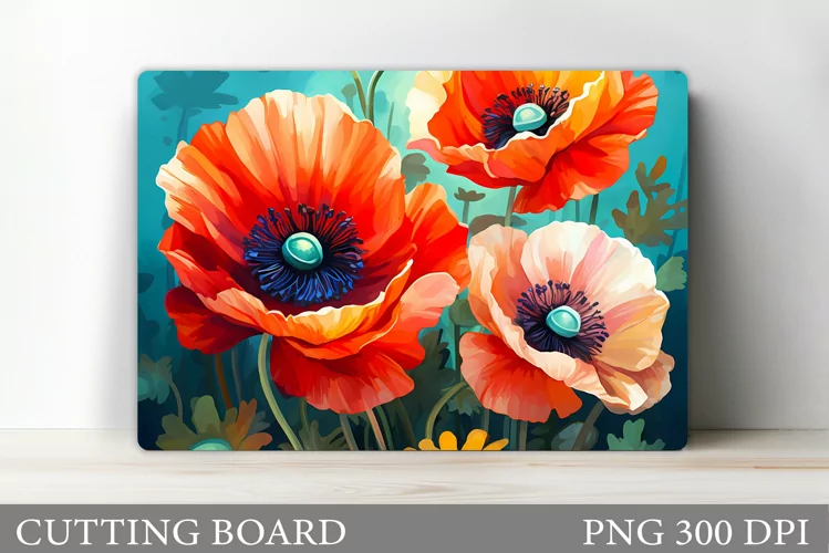 Flowers Cutting Board Design. Flowers Kitchen Cutting Board