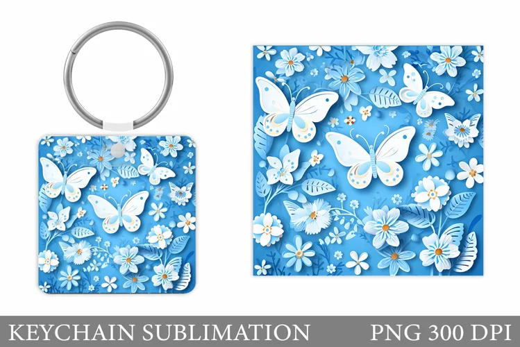 Butterfly Keychain Design. Butterfly Keychain Sublimation