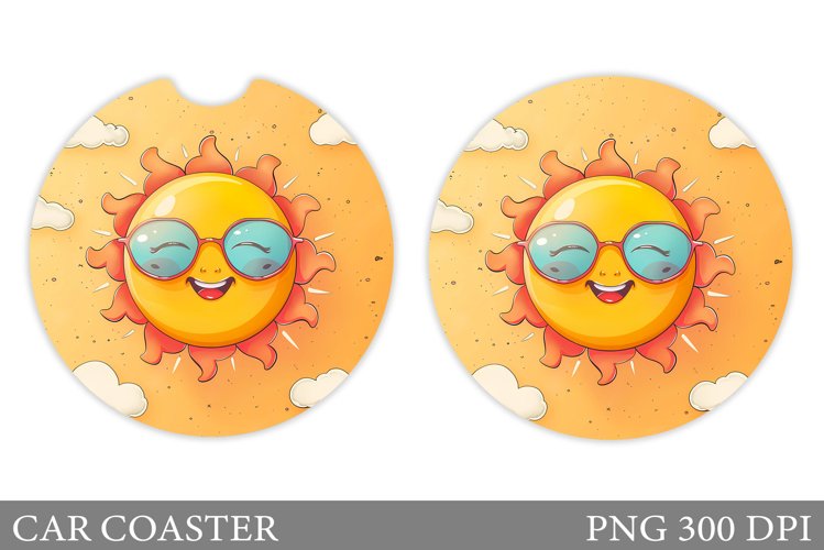 Cute Sun Car Coaster. Positive Sun Coaster Design