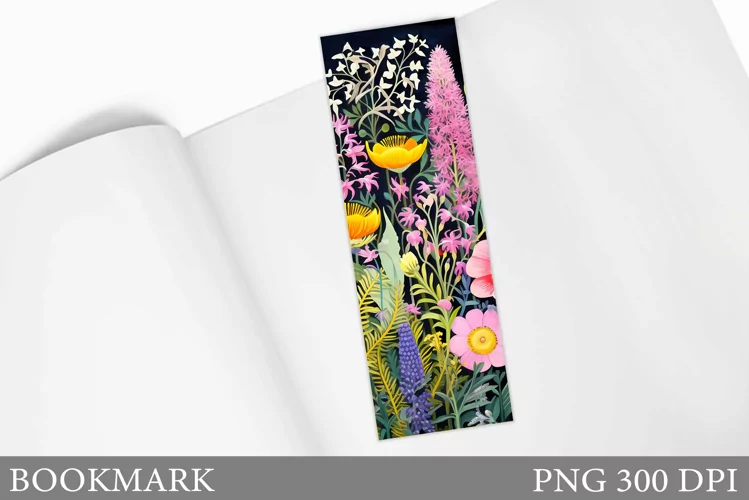 Floral Bookmark Design. Flowers Bookmark Sublimation