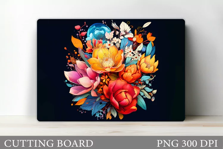 Flowers Cutting Board. Kitchen Cutting Board Sublimation