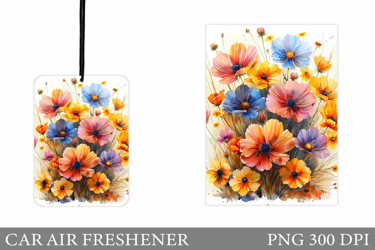 Floral Car Air Freshener. Flowers Car Air Freshener Design