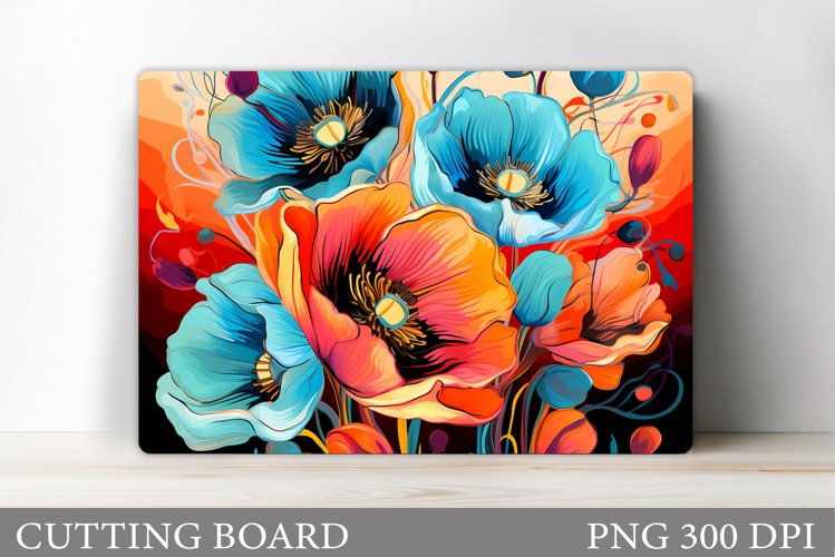 Flowers Cutting Board. Floral Cutting Board Design example image 1
