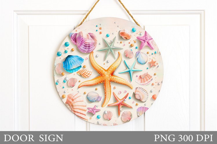 Sea Door Sign Sublimation. Starfish Door Sign Design