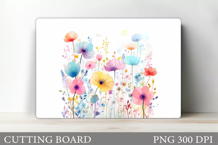 Wildflowers Cutting Board. Flowers Cutting Board Sublimation
