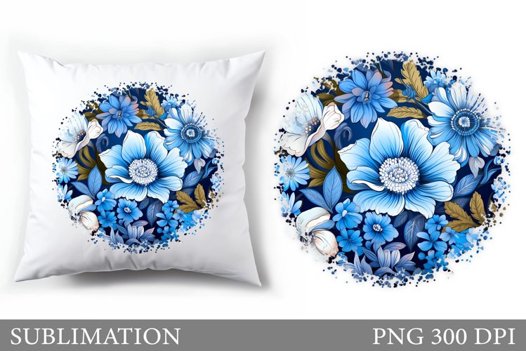 Flowers Sublimation. Flowers Pillow Sublimation example image 1