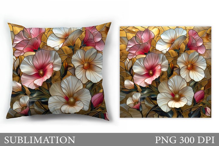 3D Flowers Pillow Sublimation. Summer Sublimation example image 1