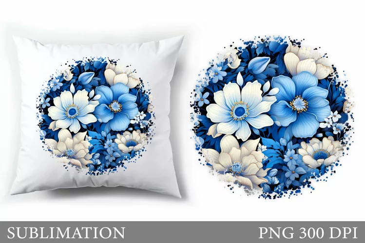 Floral Sublimation. Flowers Pillow Sublimation